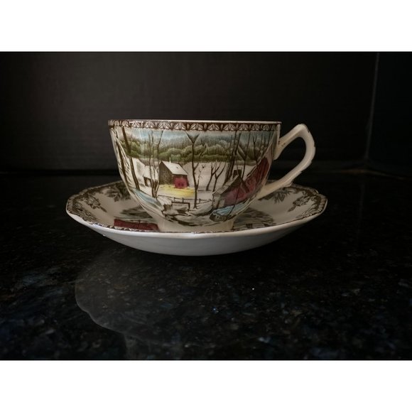 Johnson Bros "The Friendly Village" Cup and Saucer, The Ice House, England - Picture 2 of 8
